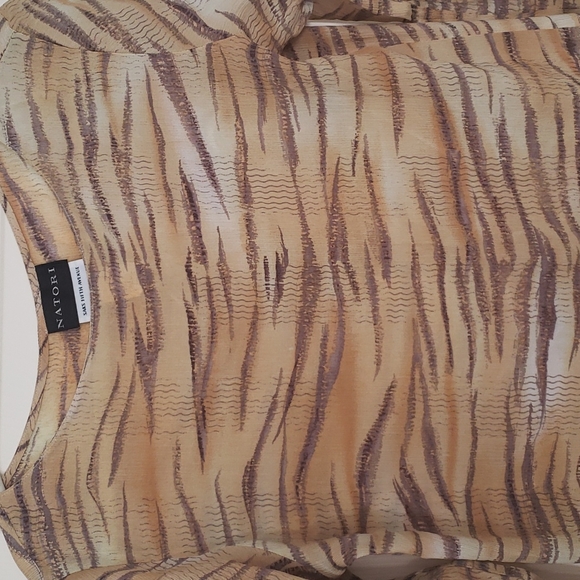 Natori Golden Tiger Print Silk Caftan - Picture 2 of 10